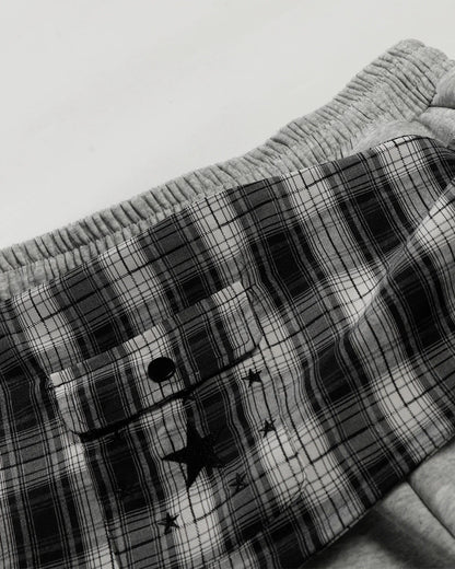 Plaid Layered Baggy Sweatpants | LCDEGO Streetwear