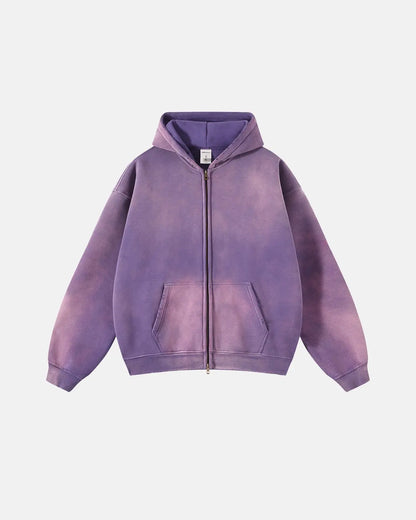 LCDEGO Monkey Wash Zip Up Hooded Jacket