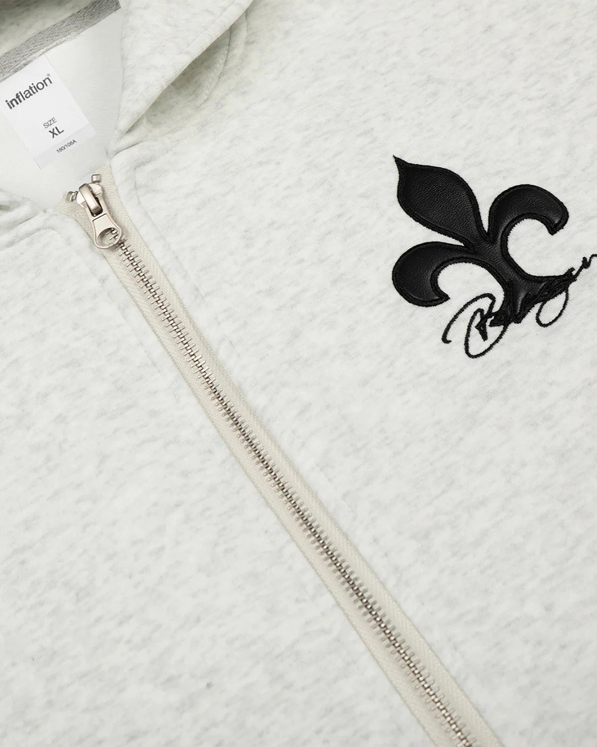 Cross PU Patch Embroidery Zip Up Hoodies | LCDEGO Streetwear
