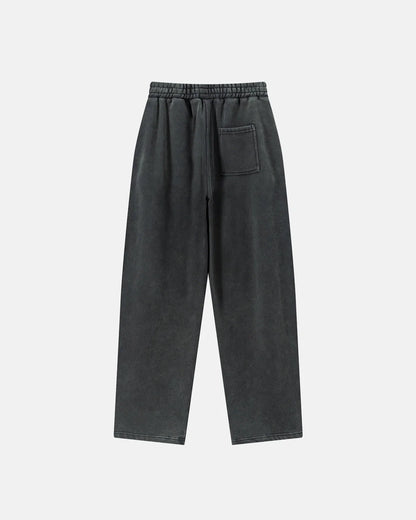 Retro Acid Washed Fleece Straight Leg Joggers | LCDEGO Streetwear