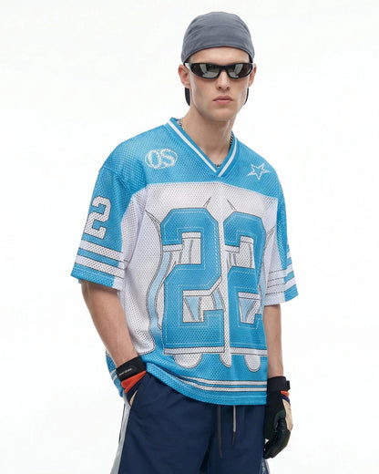 "22" Mesh Football Jersey Tee  | LCDEGO Streetwear