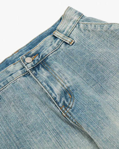 Stitching Bamboo Weave Baggy Jeans | LCDEGO Streetwear