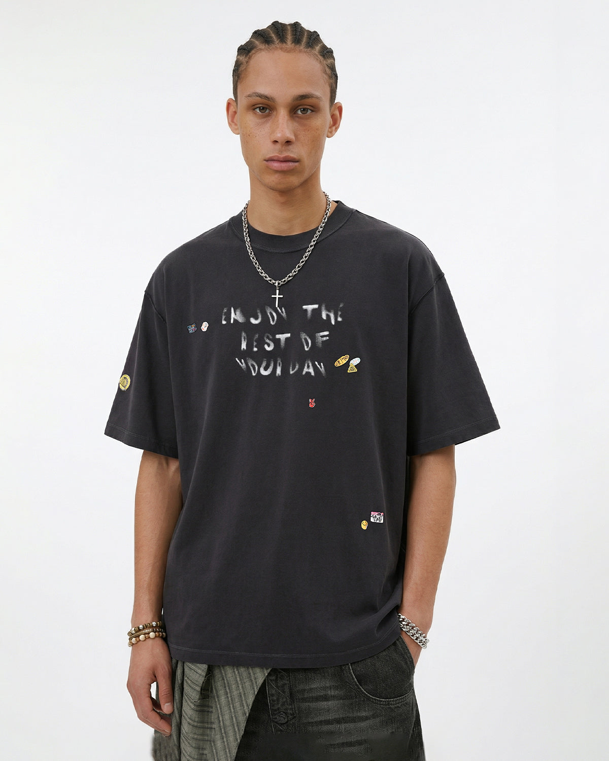 Vintage Sticker Graphic Oversized T-Shirt | LCDEGO Streetwear