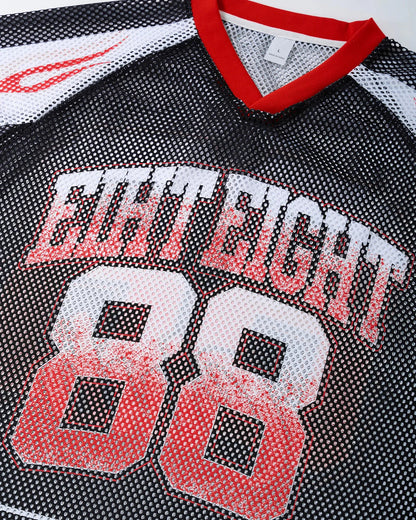 Flame Graphic Mesh Jersey | LCDEGO Streetwear