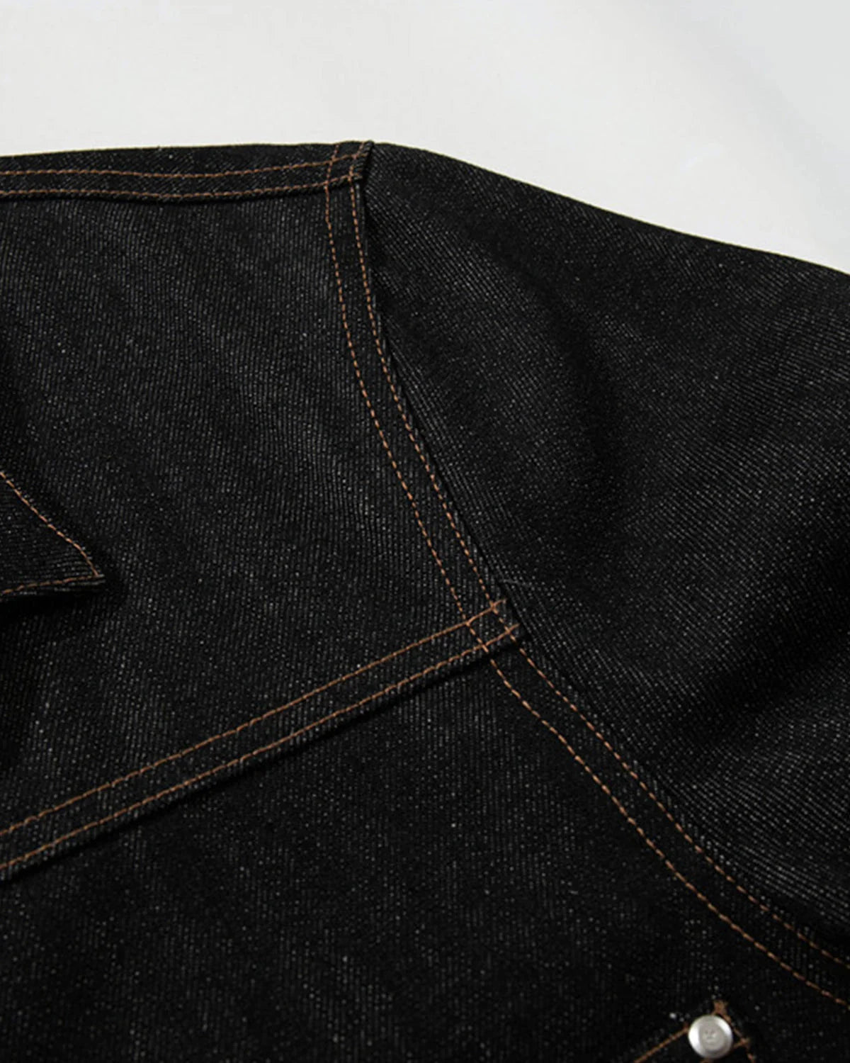 Black Raw Denim Jacket  | LCDEGO Streetwear