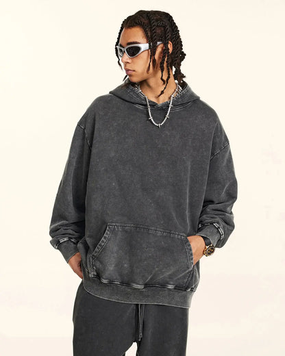 Acid Washed French Terry Hoodies | LCDEGO Streetwear