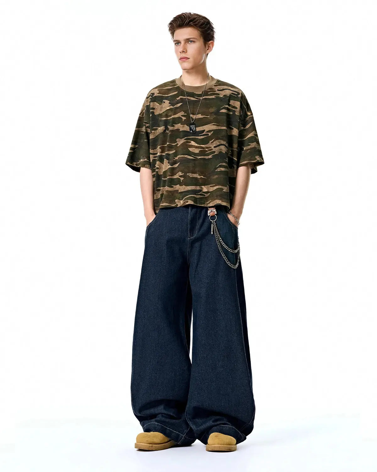 Raw Washed Barrel Jeans | LCDEGO Streetwear