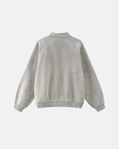 Quarter Zip Up Monkey Washed Sweatshirt | LCDEGO Streetwear