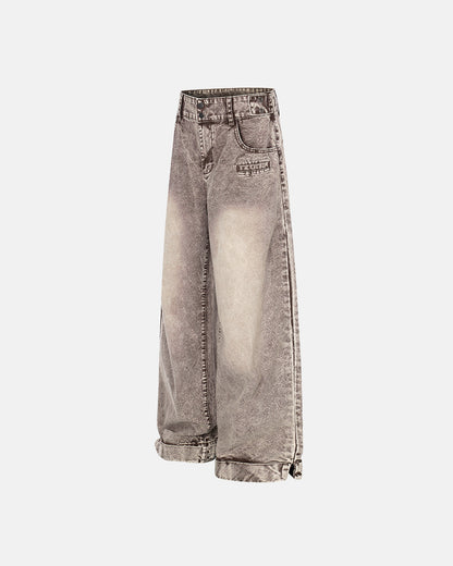 Retro Washed Wide Leg Baggy Jeans | LCDEGO Streetwear