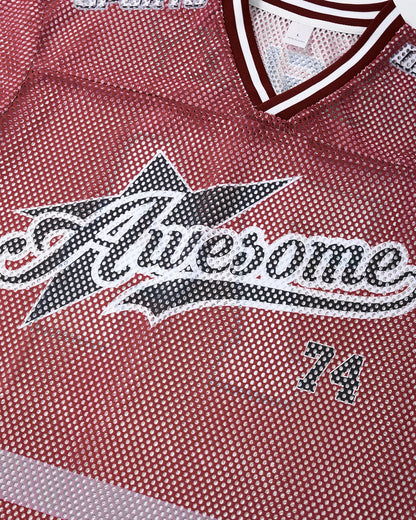V-neck Graphic Mesh Jersey | LCDEGO Streetwear
