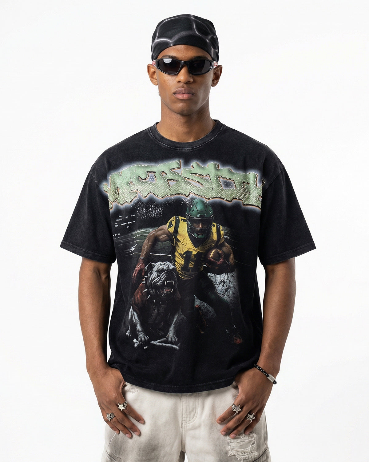 Vintage Rhinestone Graphic T-Shirt | LCDEGO Streetwear