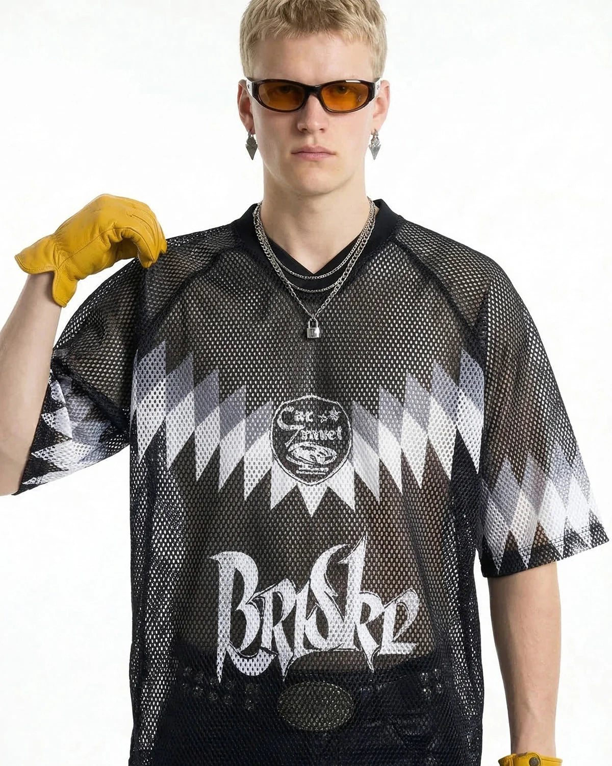 Graphic Mesh Oversized Jersey | LCDEGO Streetwear