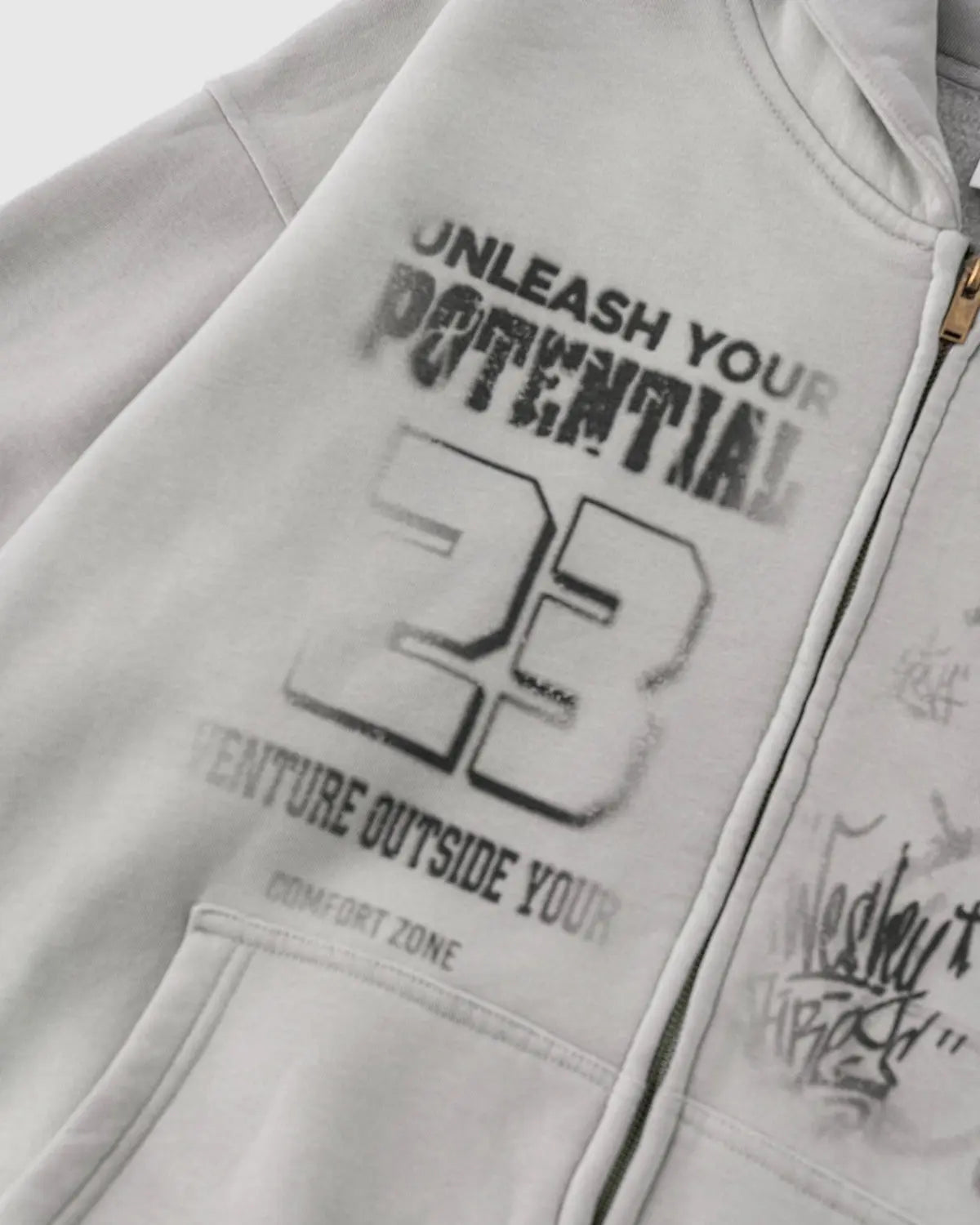 Graphic Washed Zip Up Hoodies | LCDEGO Streetwear
