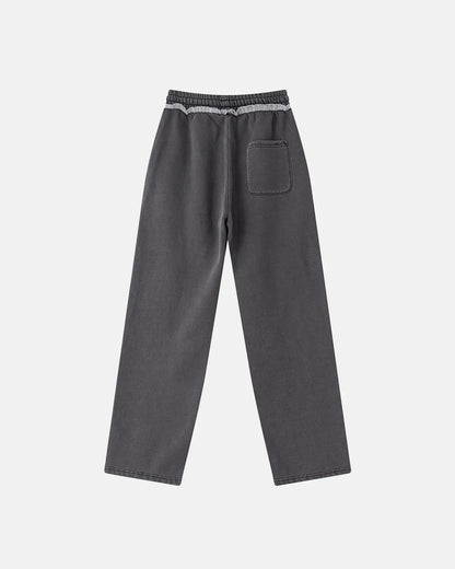 Wash Patchwork Straight Leg Sweatpants | LCDEGO Streetwear