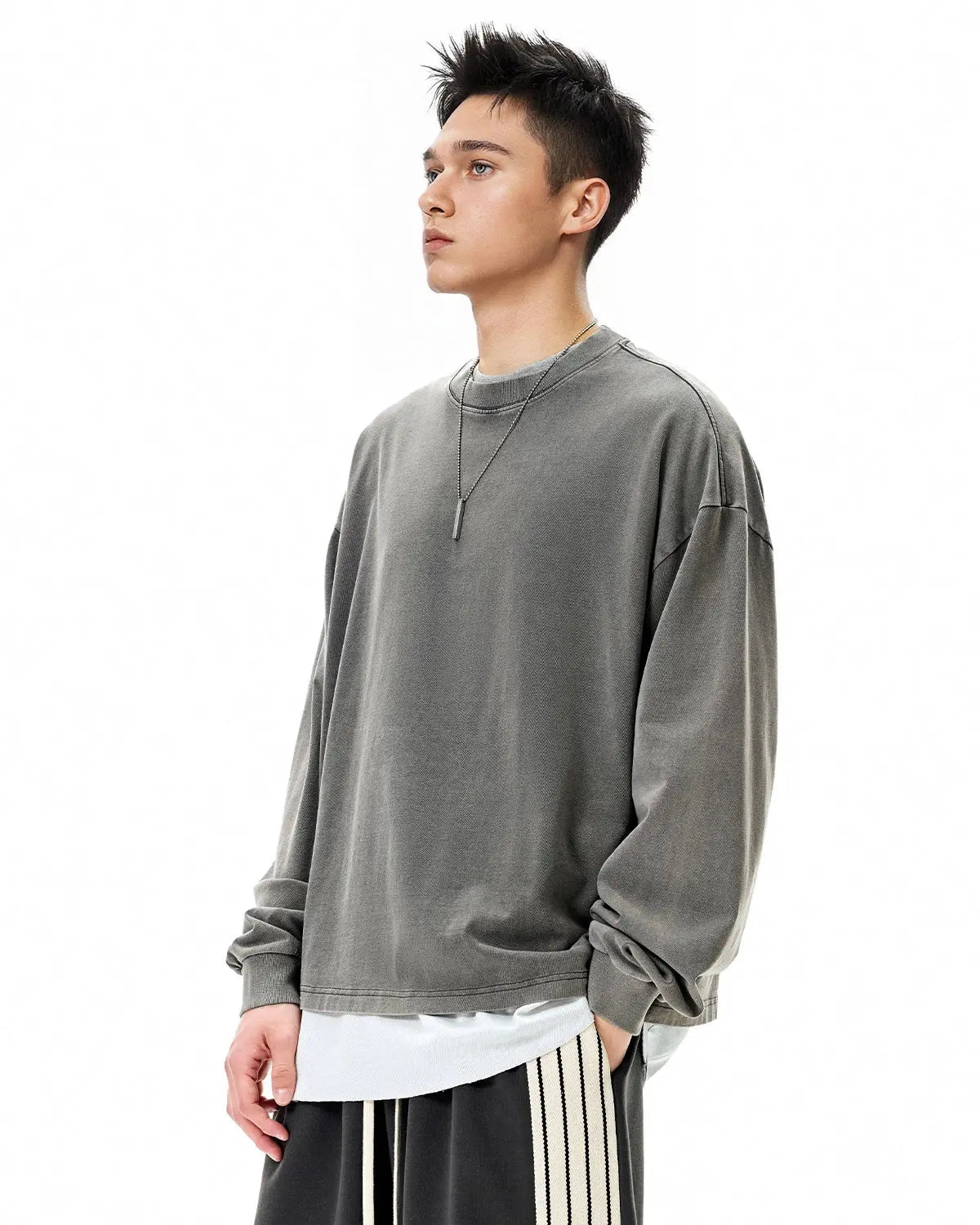 Distressed Washed Long Sleeve Tees | LCDEGO Streetwear