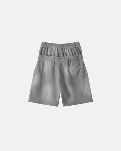 Double Waist Monkey Wash Sweat Shorts | LCDEGO Streetwear