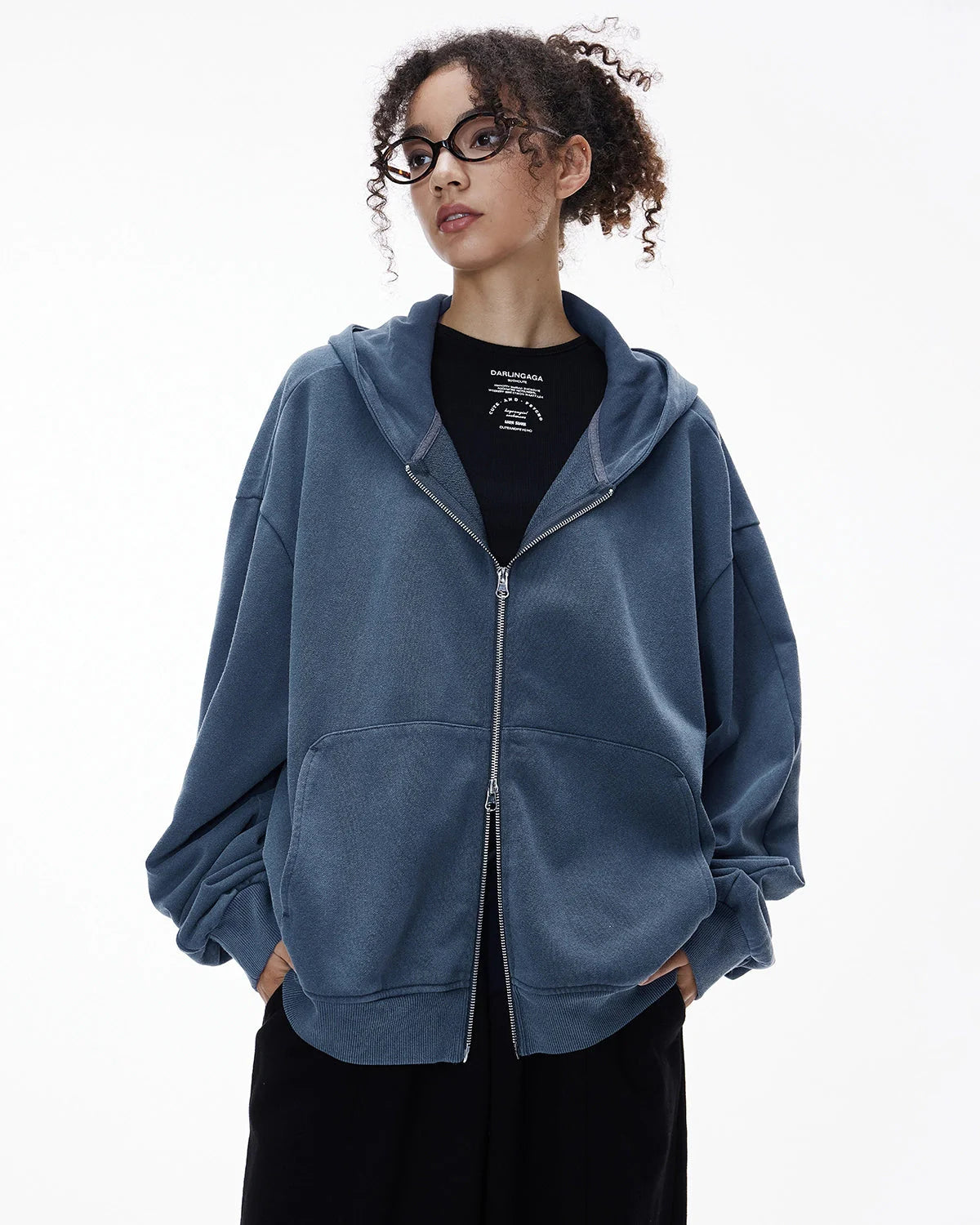 Acid Wash French Terry Zip Up Hoodies | LCDEGO Streetwear