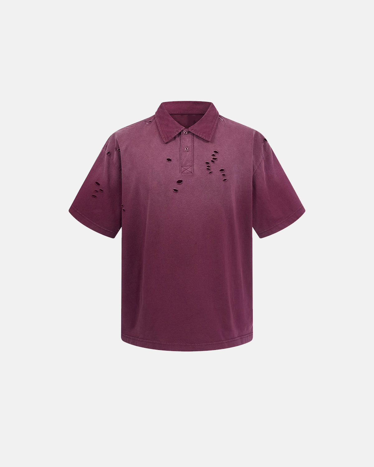 distressed ripped washed polo t shirt