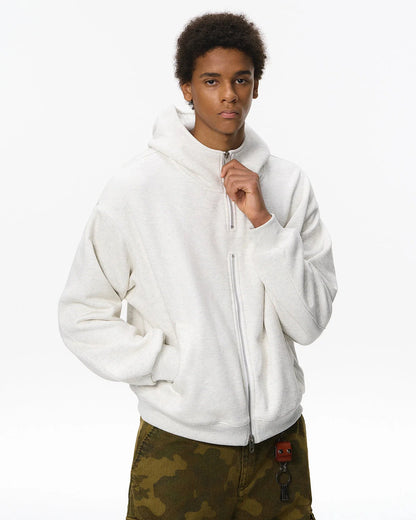 Mock Neck Double Zip Up Hoodies| LCDEGO Streetwear