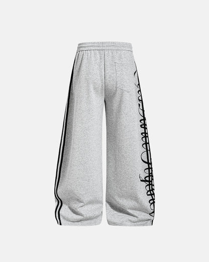 Script Stripe Baggy Sweatpants| LCDEGO Streetwear