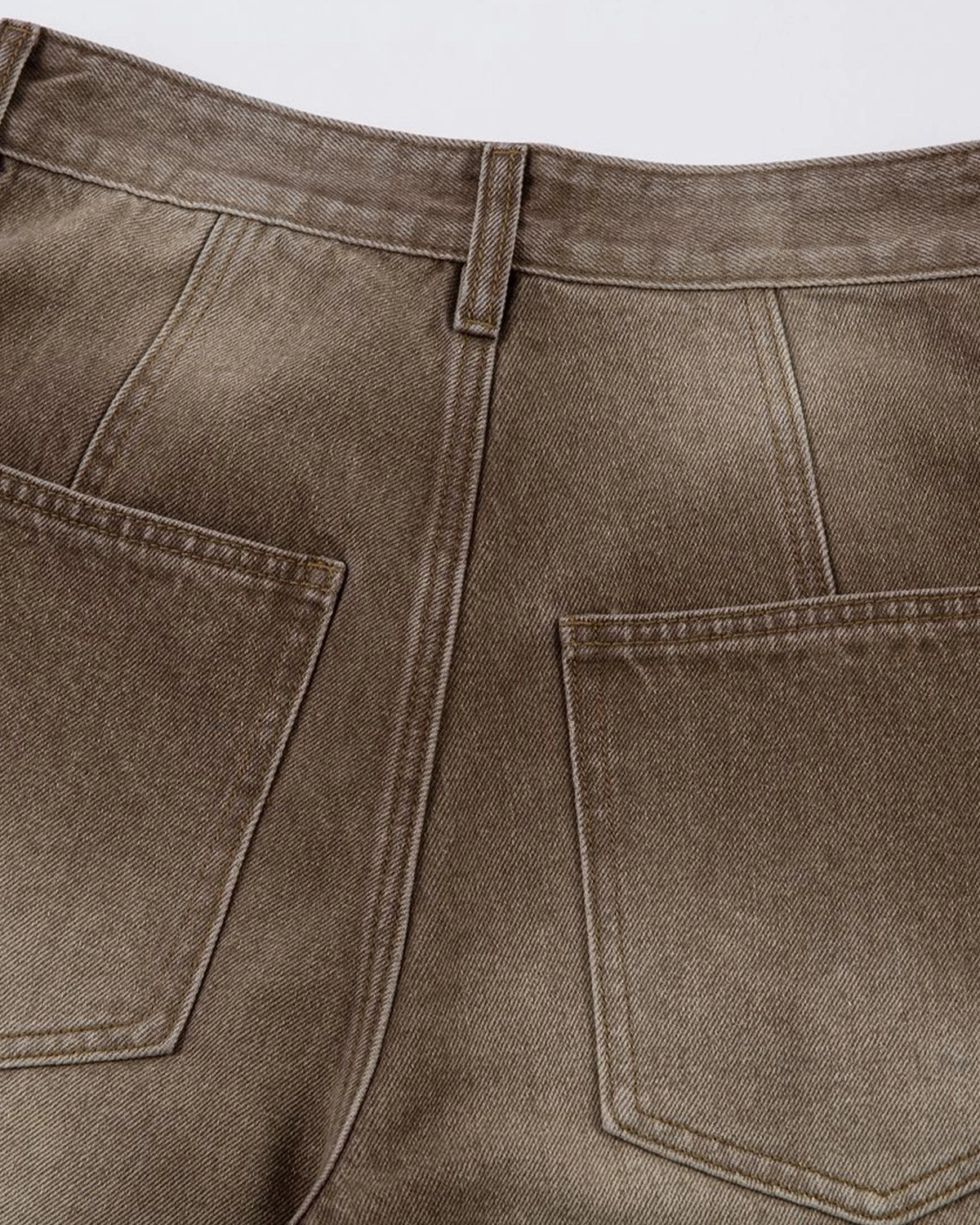 Brown Acid Wash Barrel Jeans | LCDEGO Streetwear