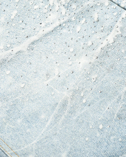 Rhinestone Lightning Baggy Barrel Jeans | LCDEGO Streetwear