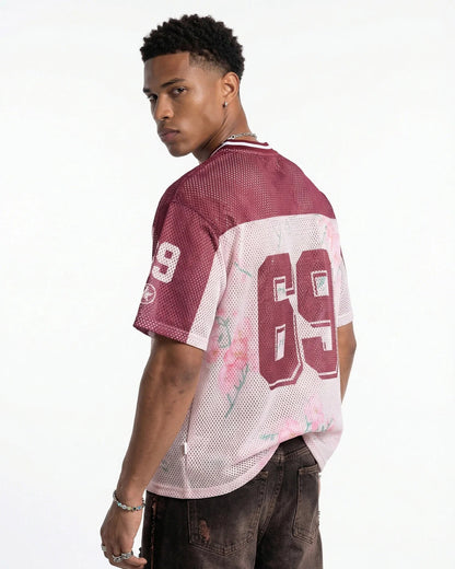 Floral Digital Print Mesh Jersey | LCDEGO Streetwear