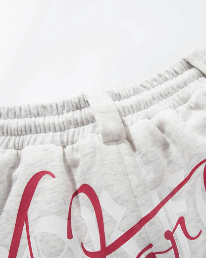 Gothic Script Baggy Sweatpants | LCDEGO Streetwear
