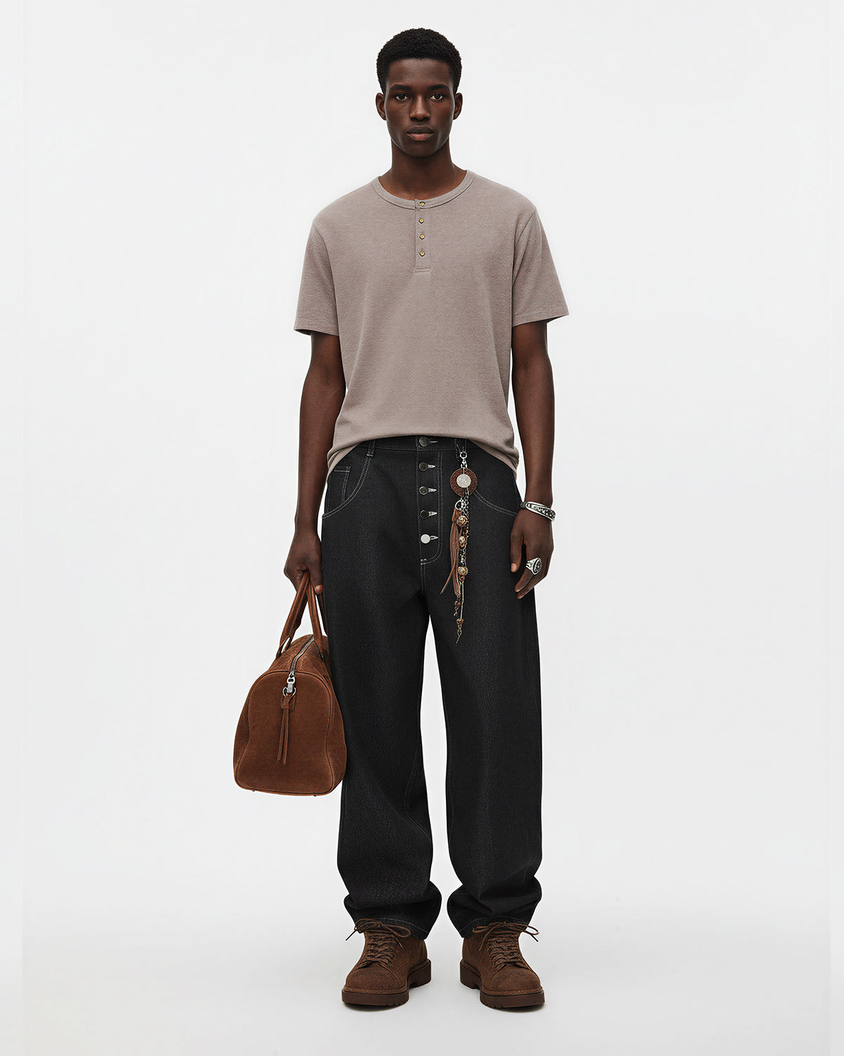 Blank Henley Neck Casual T-Shirt | LCDEGO Streetwear