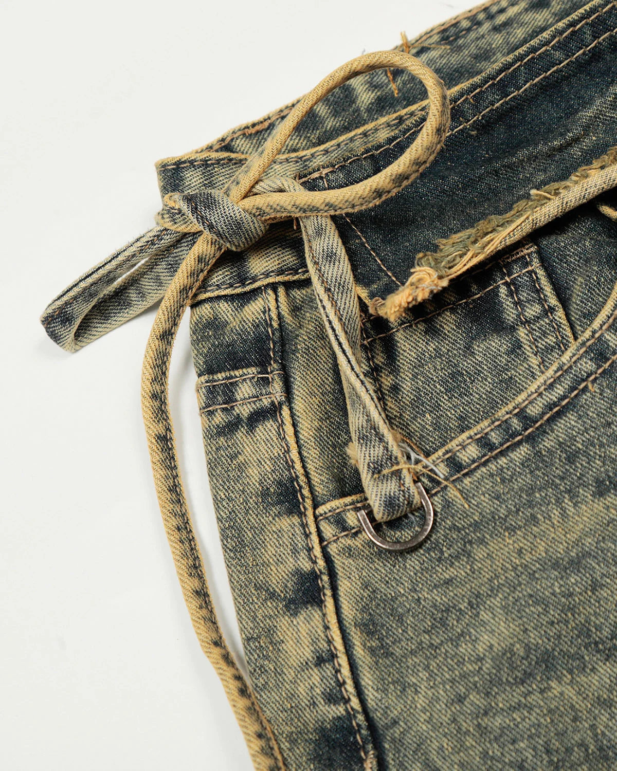 Distressed Washed Wide Leg Denim Jeans | LCDEGO Streetwear