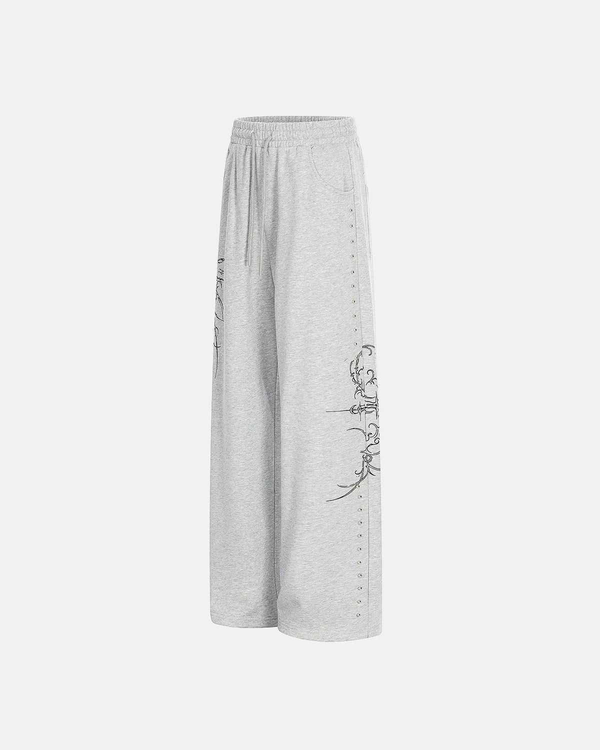 Studded Print Straight-Leg Sweatpants | LCDEGO Streetwear