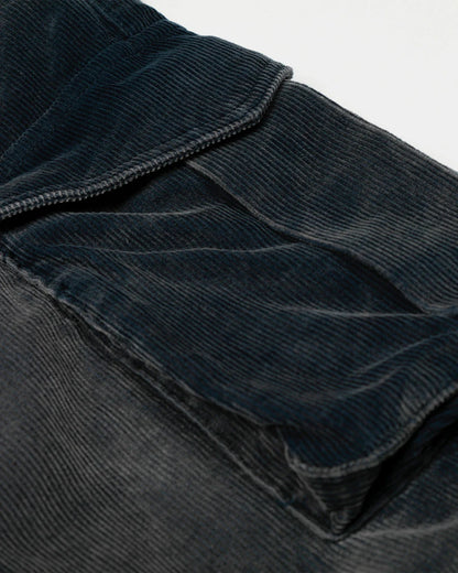 Acid Washed Corduroy Cargo Barrel Pants | LCDEGO Streetwear