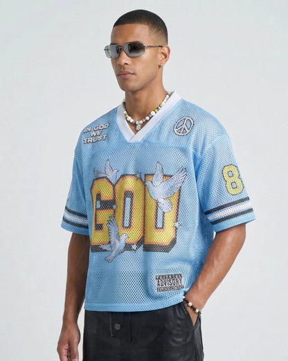 Dove Graphic Mesh Football Jersey | LCDEGO Streetwear