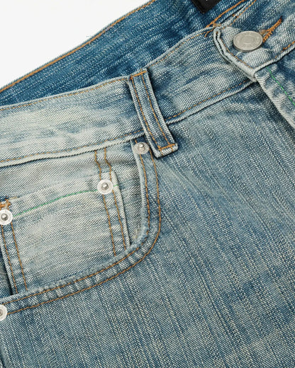 Deconstructed Bamboo Weave Baggy Jeans | LCDEGO Streetwear
