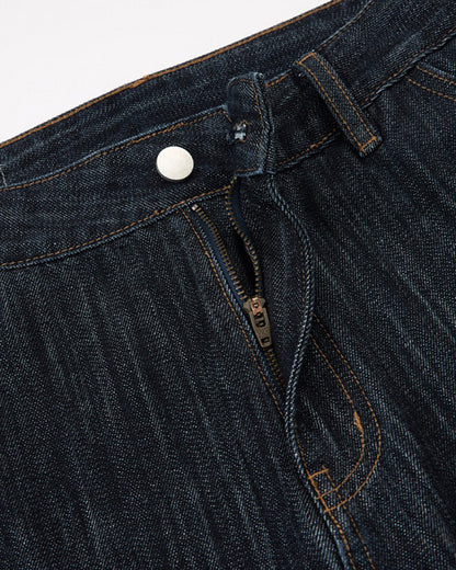 Dark Indigo Wide Bootcut Jeans | LCDEGO Streetwear