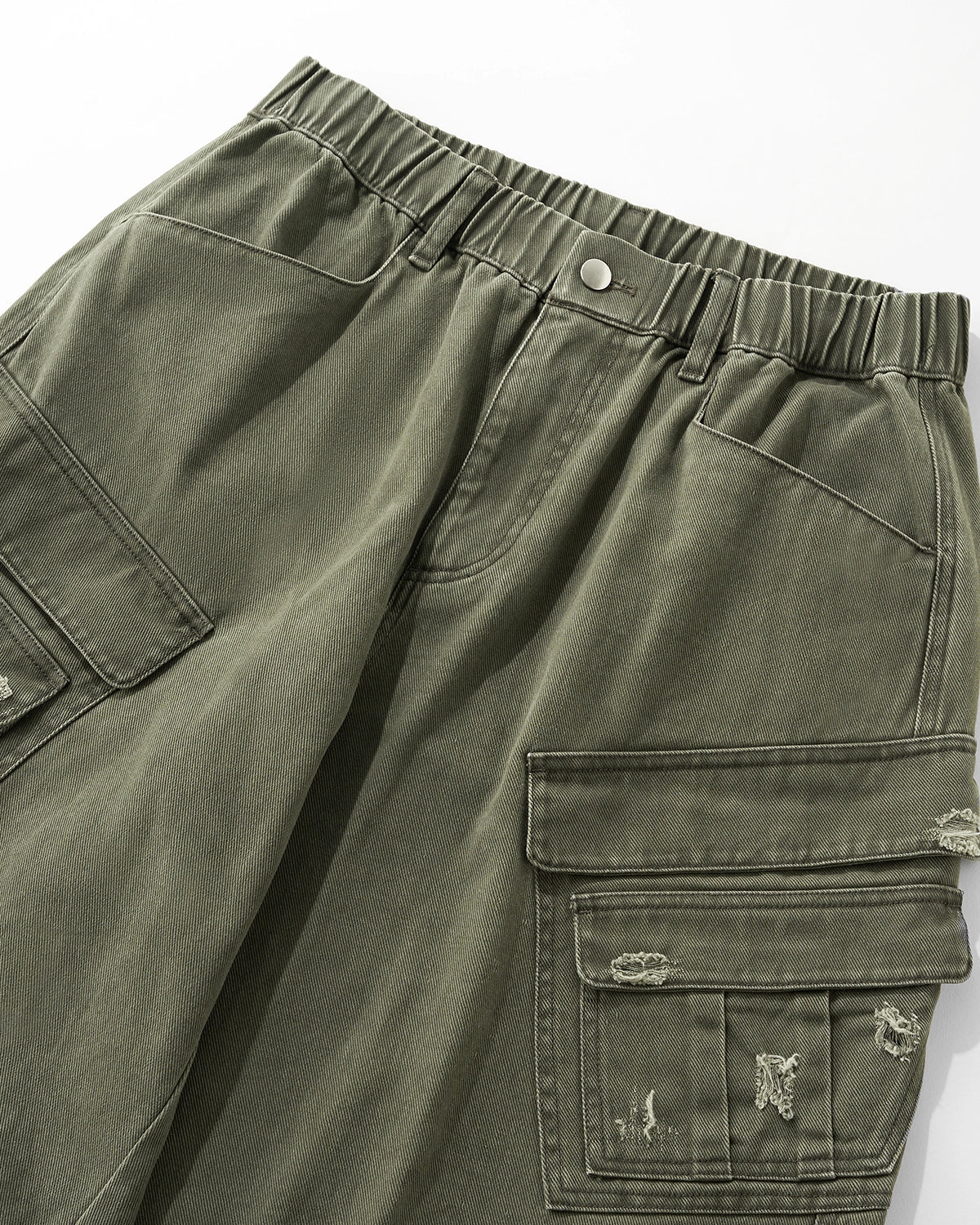 Garment Wash Ripped Cargo Pants | LCDEGO Streetwear