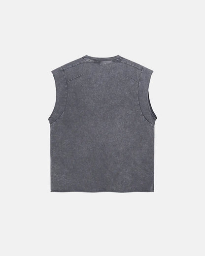 Stitching  Acid Wash Tank Tops  | LCDEGO Streetwear