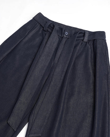 Raw Silky Denim Jeans with Belt | LCDEGO Streetwear