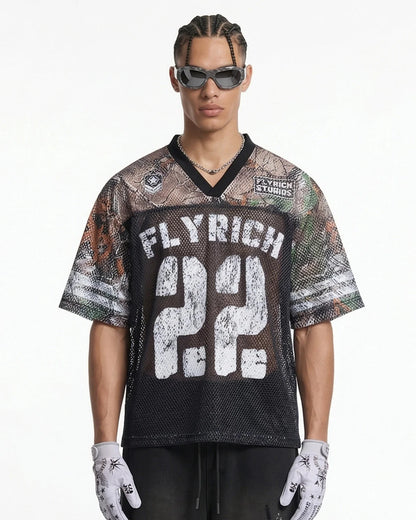Camo Mesh Digital Print Jersey Tee | LCDEGO Streetwear