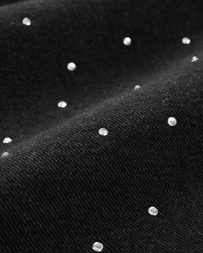 Rhinestone Straight Leg Jorts | LCDEGO Streetwear