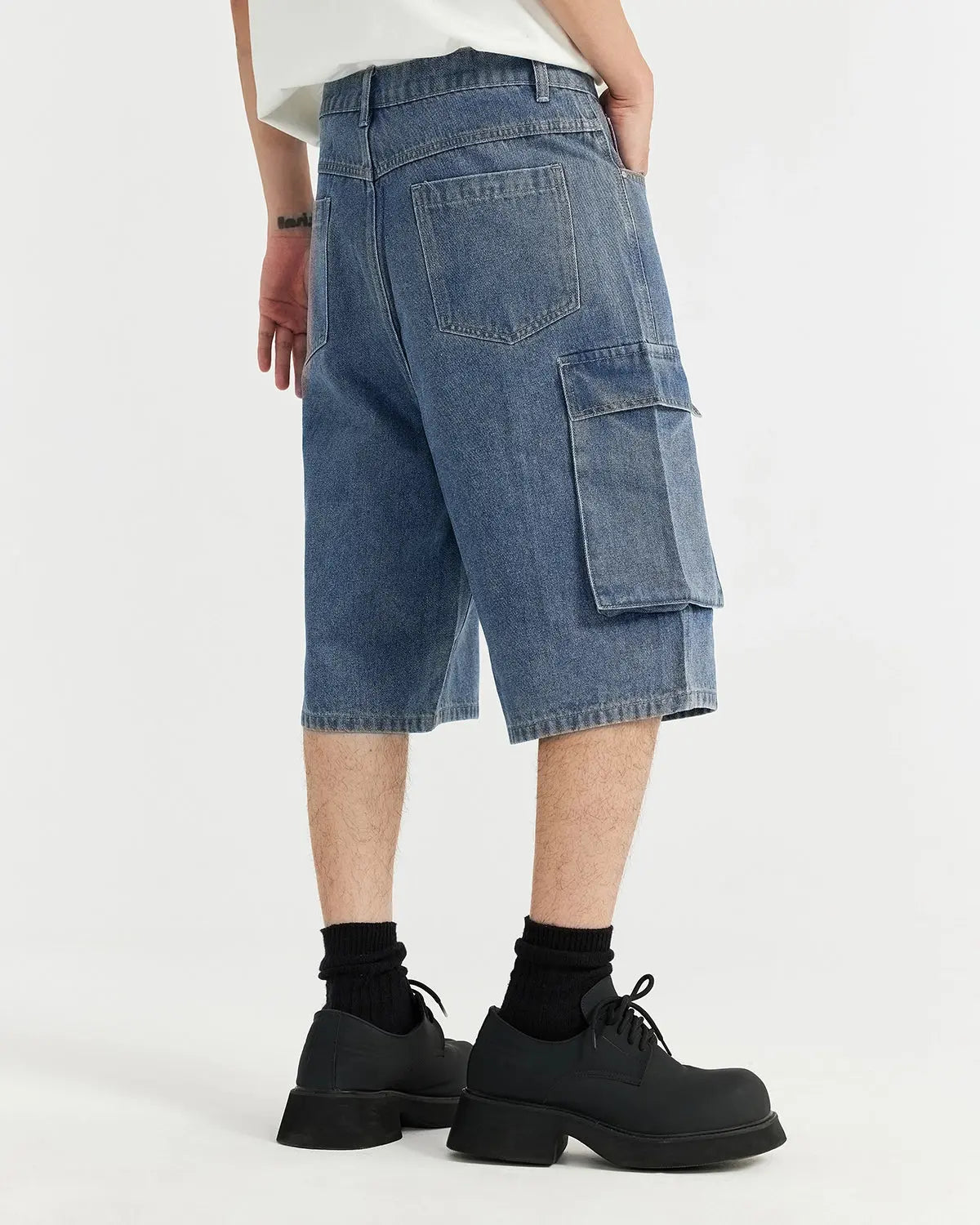 Blue Washed Cago Jorts | LCDEGO Streetwear