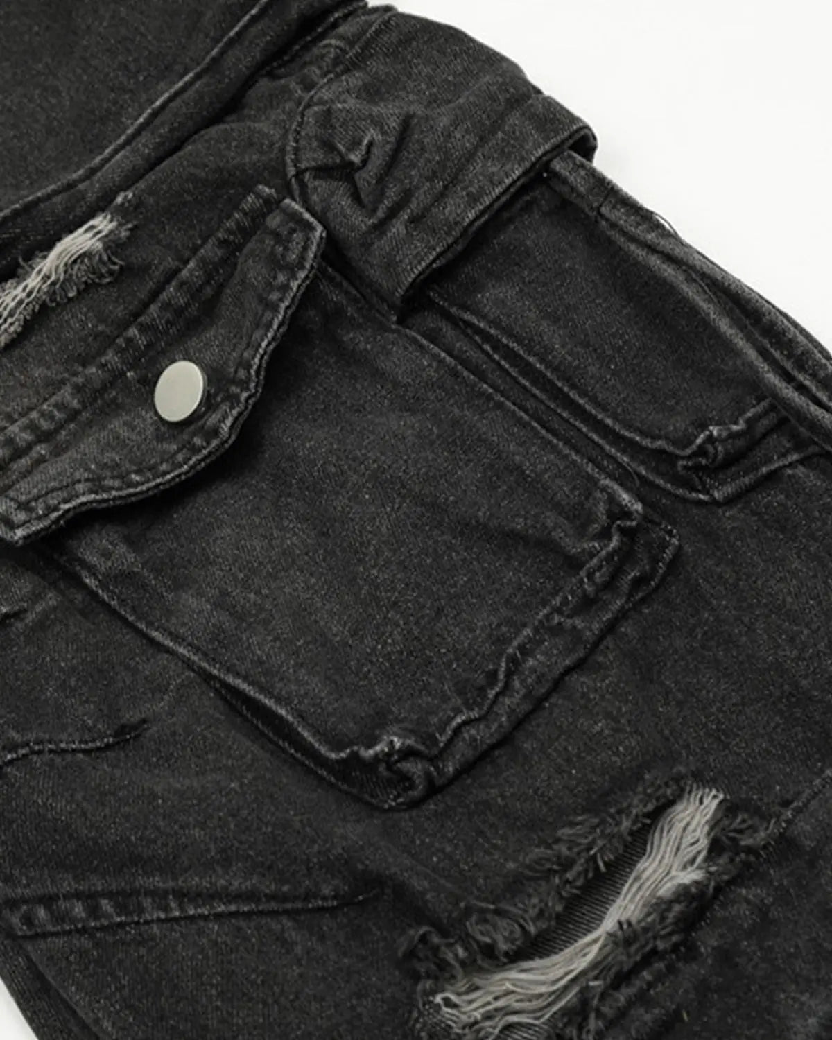 Multi Pockets Cargo Wide Leg Jeans | LCDEGO Streetwear