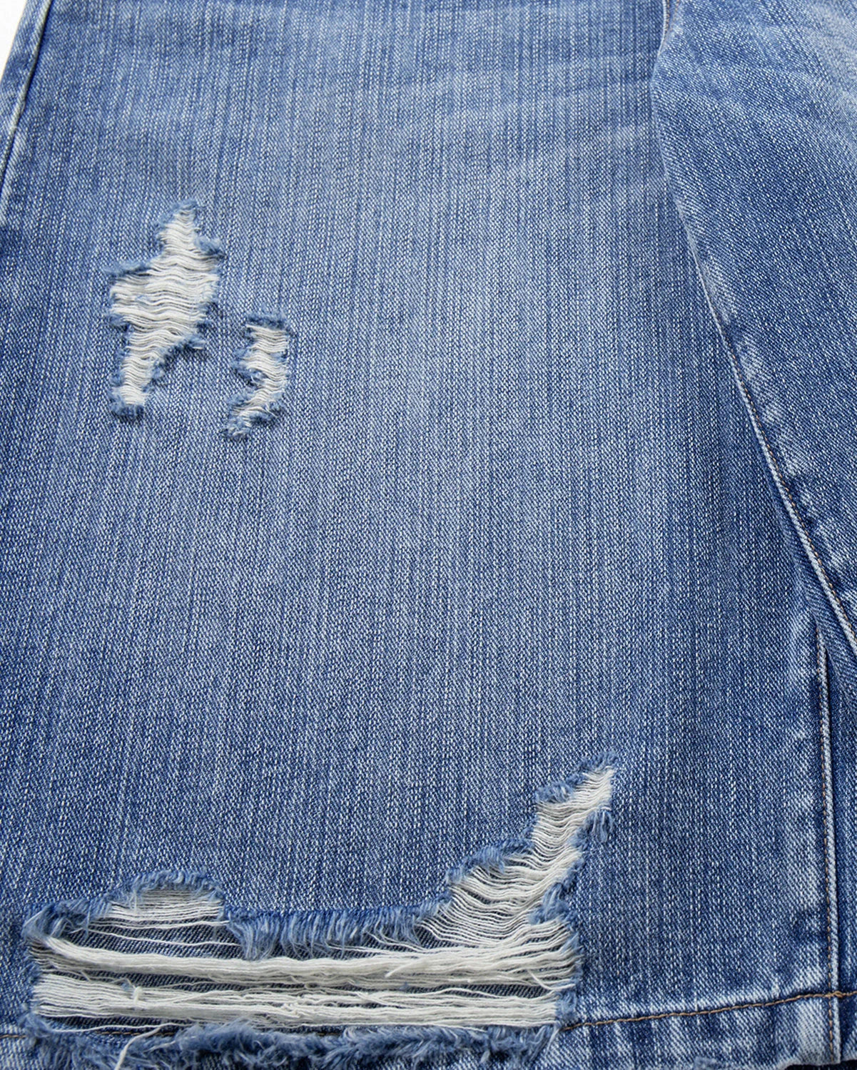 Cinch Back Distressed Denim Jorts | LCDEGO Streetwear