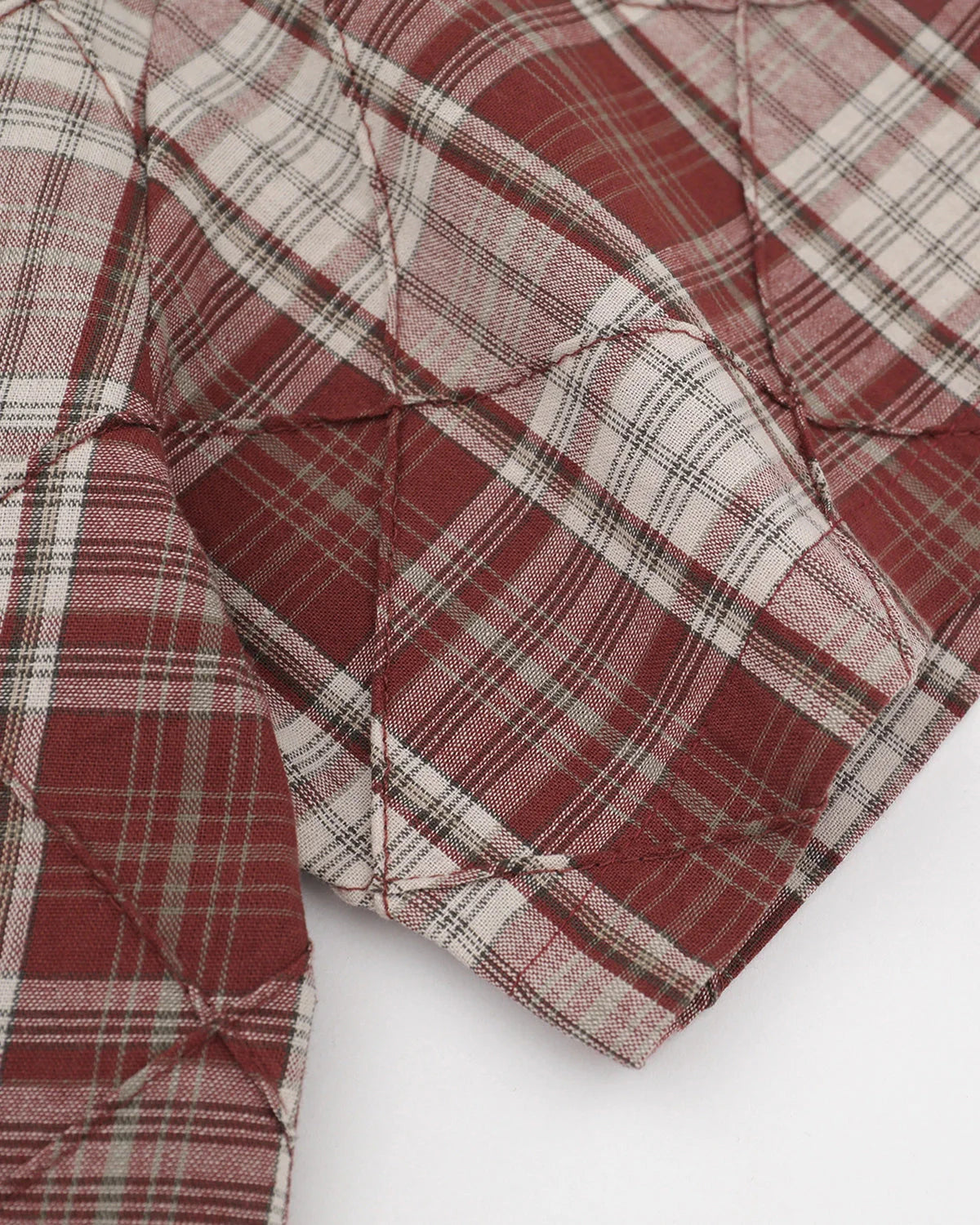 Plaid Stitch Short-Sleeve Shirt | LCDEGO Streetwear