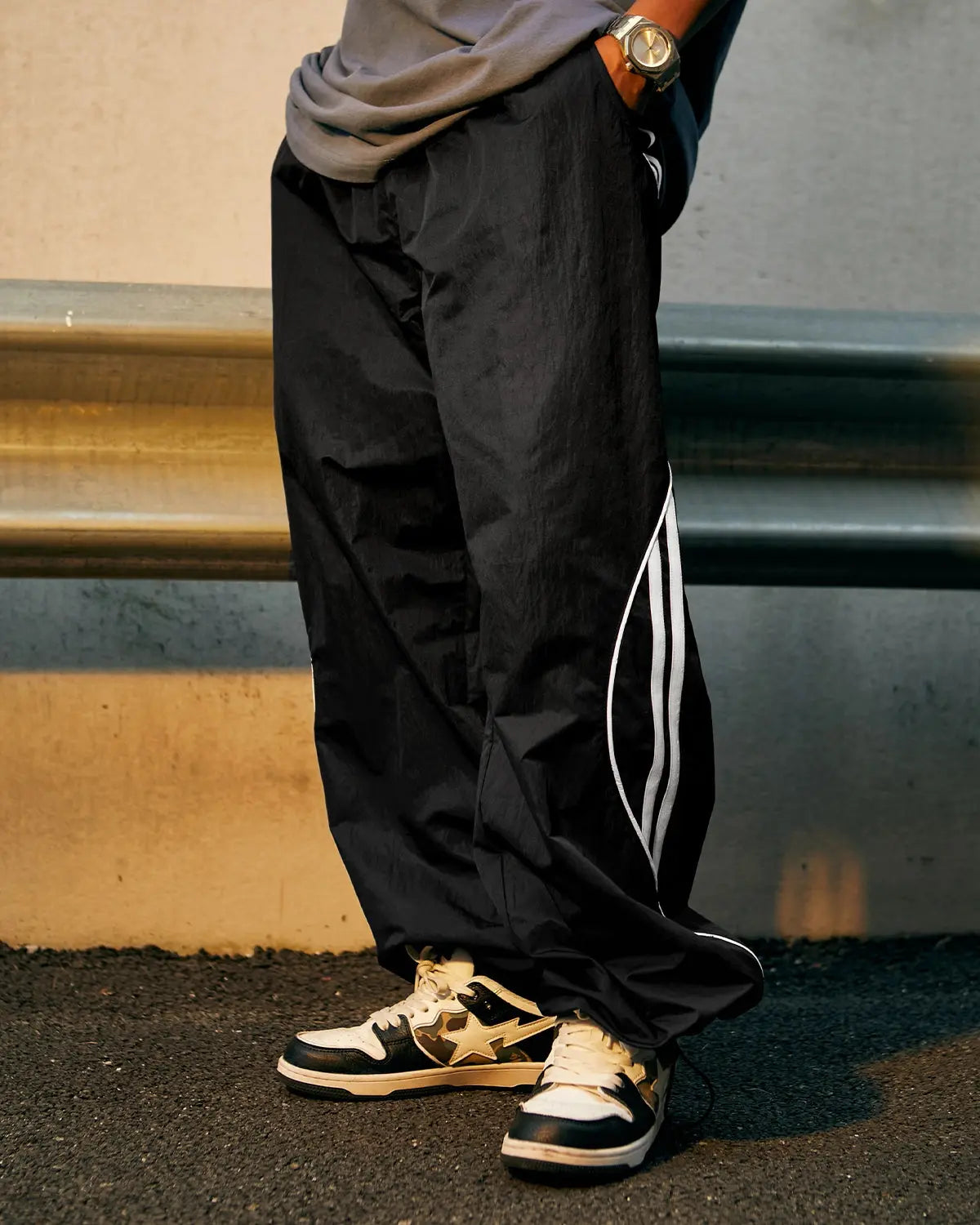 LCDEGO Striped Side Wide Leg Track Pants