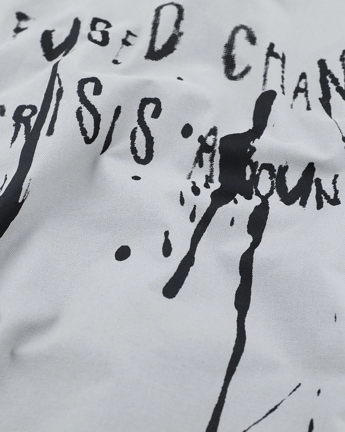 detail of printed artwork and lightweight cotton