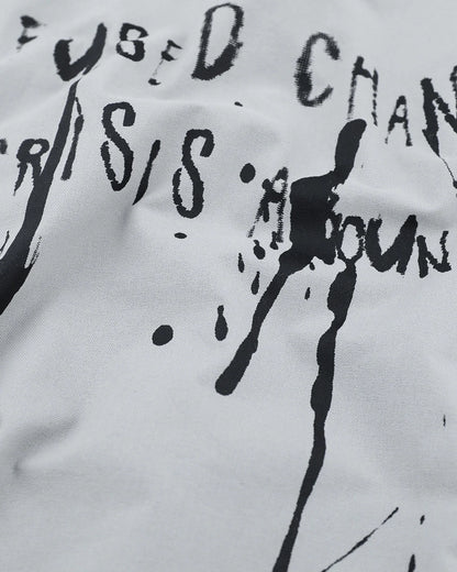 detail of printed artwork and lightweight cotton