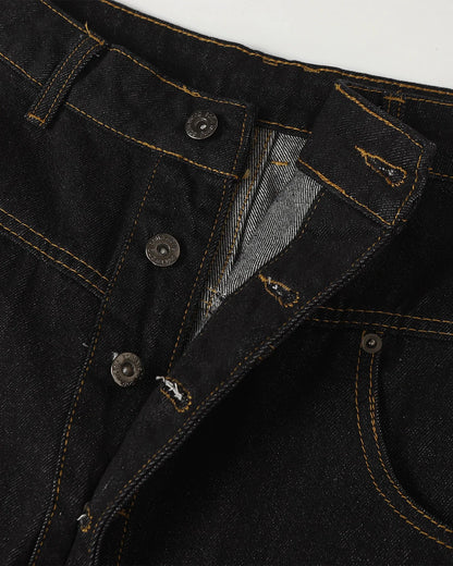 Buttons Up Raw Baggy Jeans | LCDEGO Streetwear