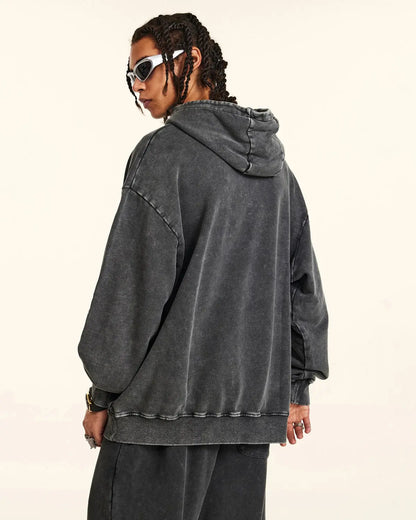 Acid Washed French Terry Hoodies | LCDEGO Streetwear