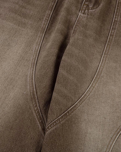 Brown Acid Wash Barrel Jeans | LCDEGO Streetwear
